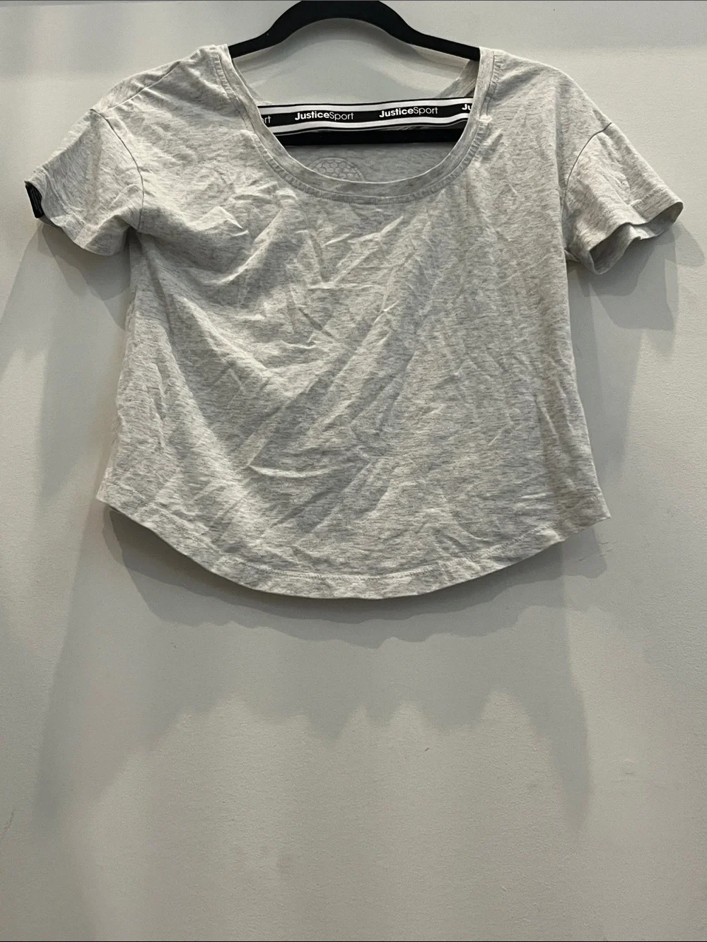 Justice Gray Tee with Pink Soles and Multicolor Character Print